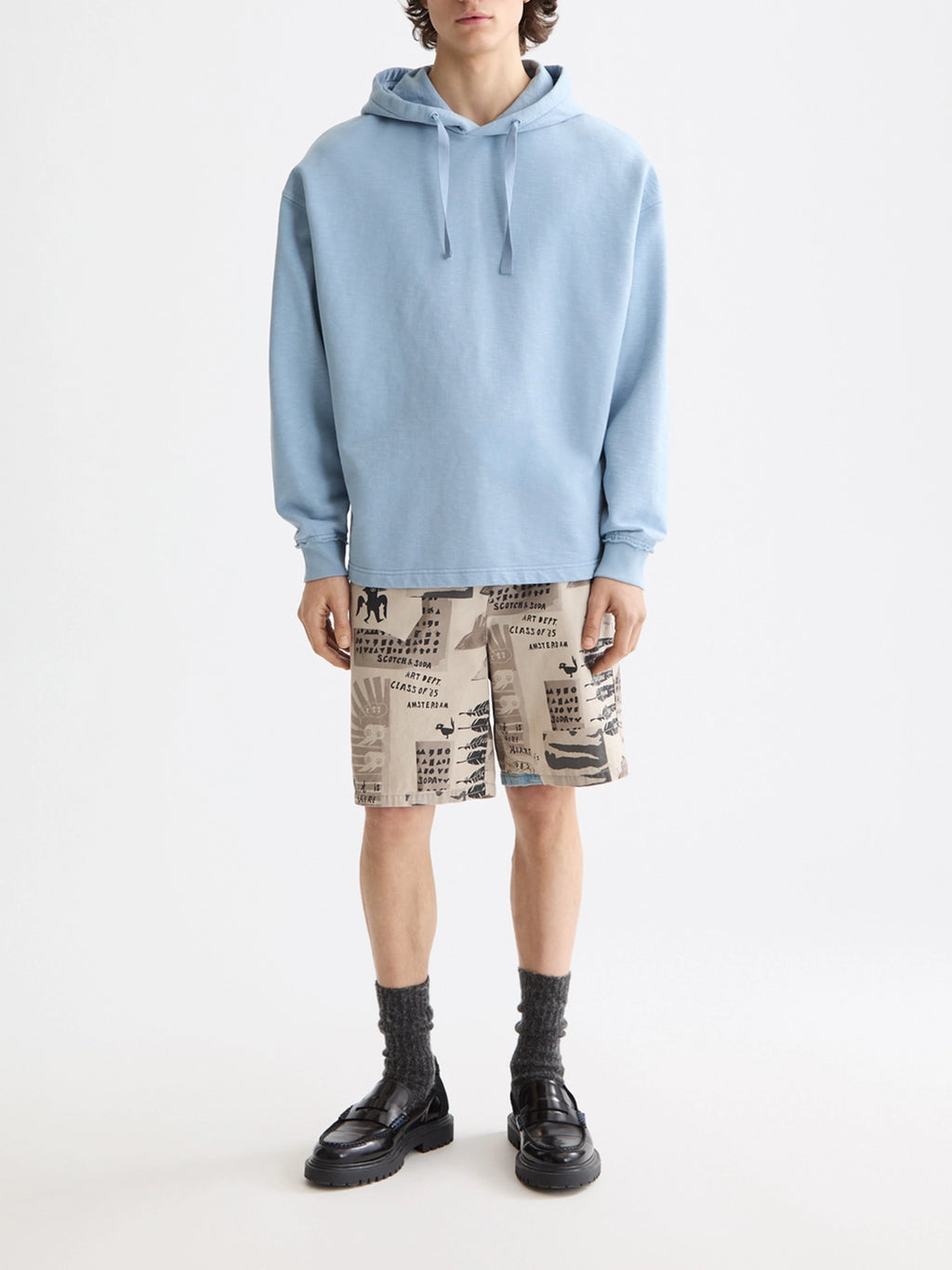 SCOTCH & SODA GARMENT DYED HOODED SWEATSHIRT 181278