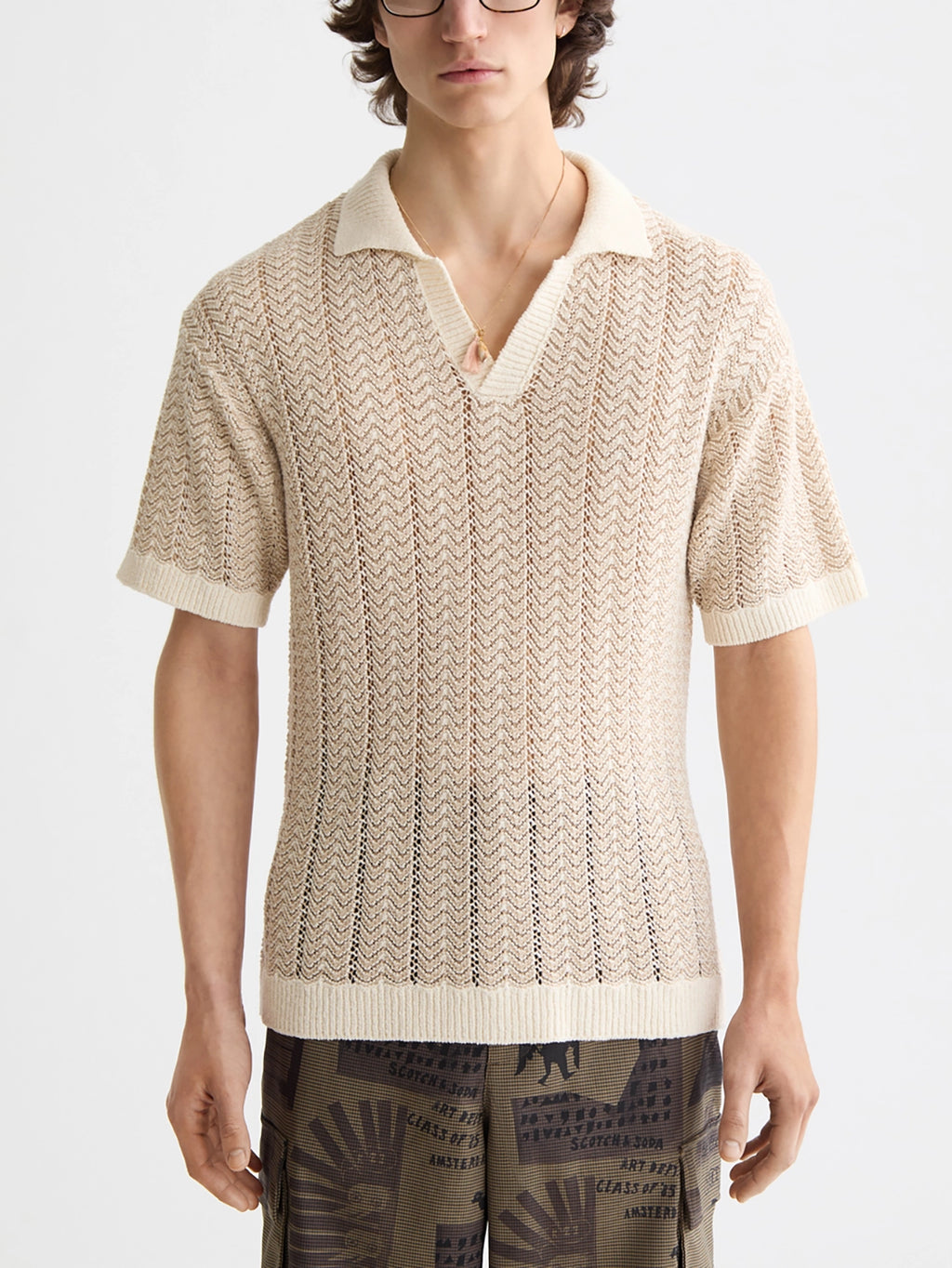 SCOTCH & SODA KNITTED V-NECK POLO 181322