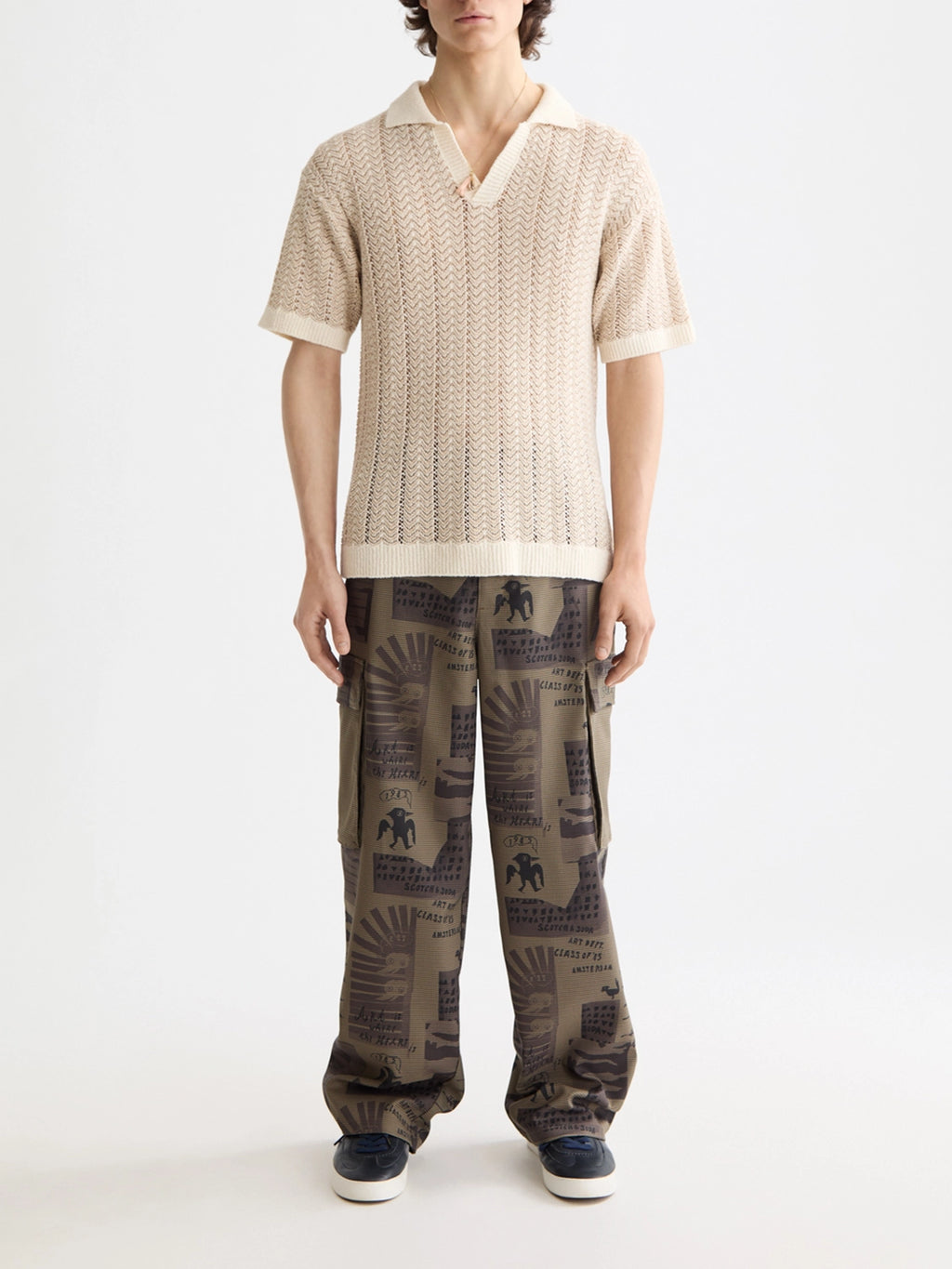 SCOTCH & SODA KNITTED V-NECK POLO 181322