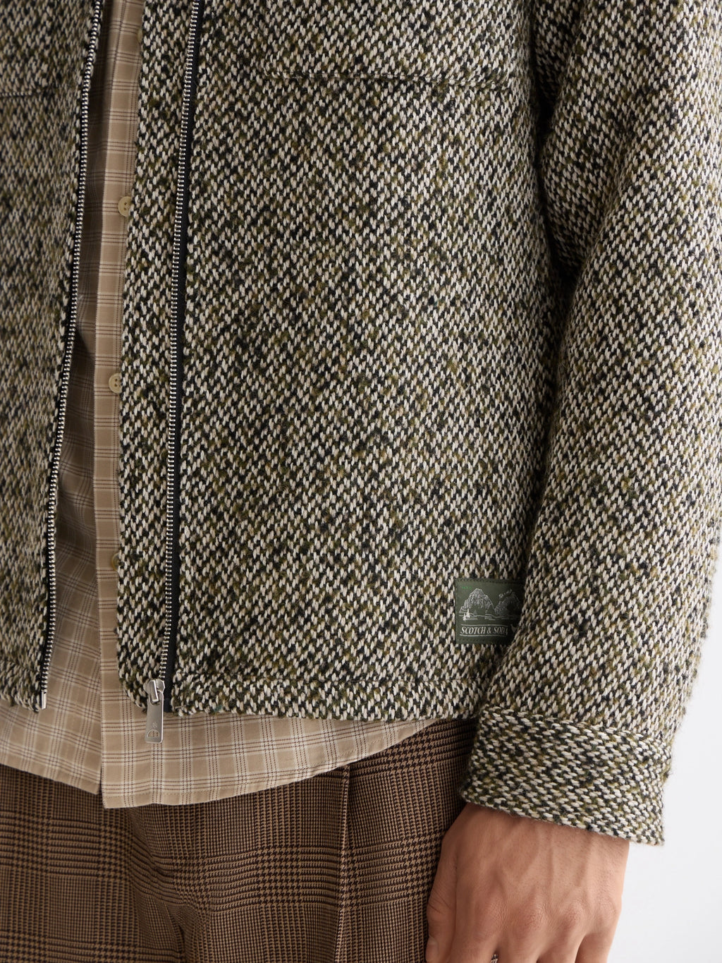 SCOTCH & SODA WOOL BLEND MULTICOLOURED TWEED JACKET 181609