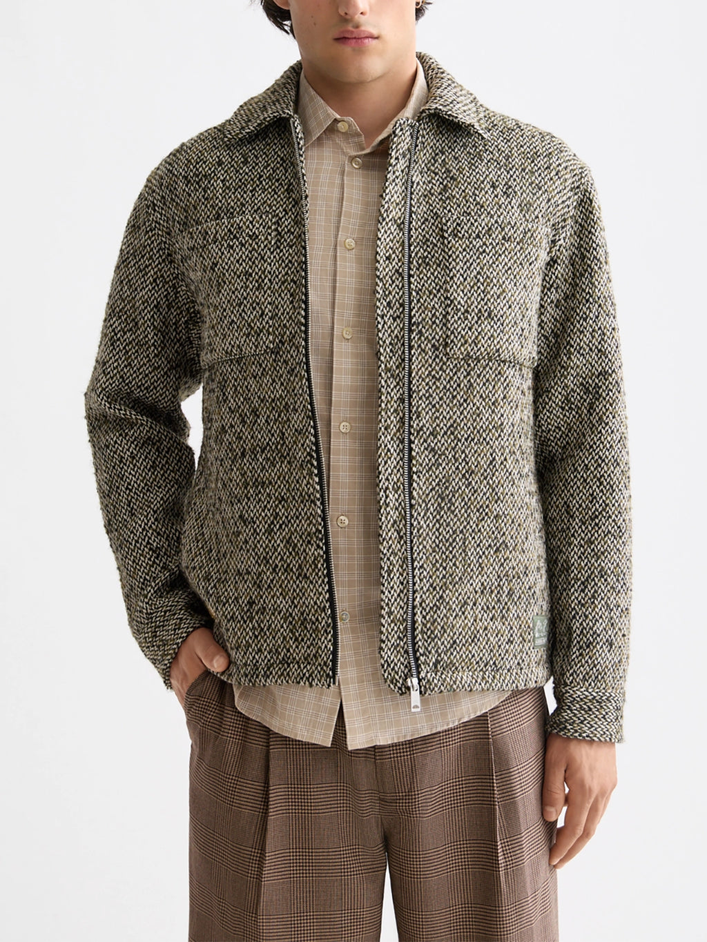 SCOTCH & SODA WOOL BLEND MULTICOLOURED TWEED JACKET 181609