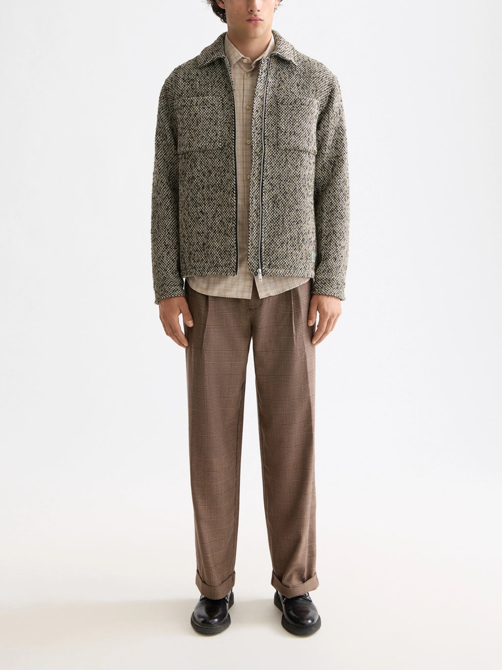 SCOTCH & SODA WOOL BLEND MULTICOLOURED TWEED JACKET 181609