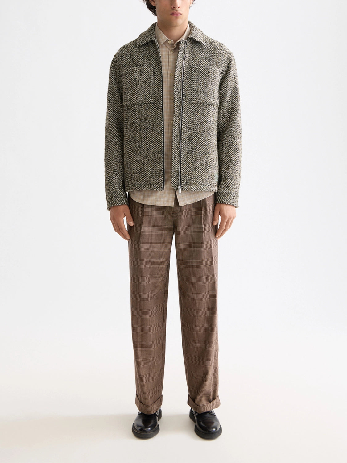 SCOTCH & SODA WOOL BLEND MULTICOLOURED TWEED JACKET 181609