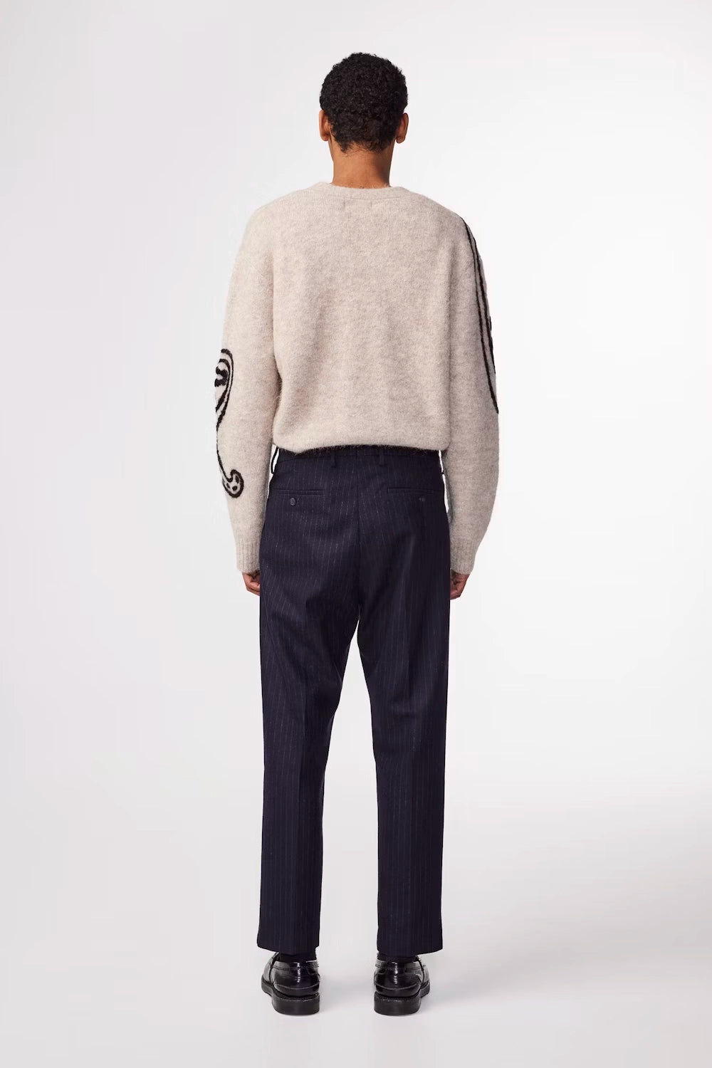 NN07 BILL WOOL BLEND SINGLE PLEAT PINSTRIPE TROUSER 1630