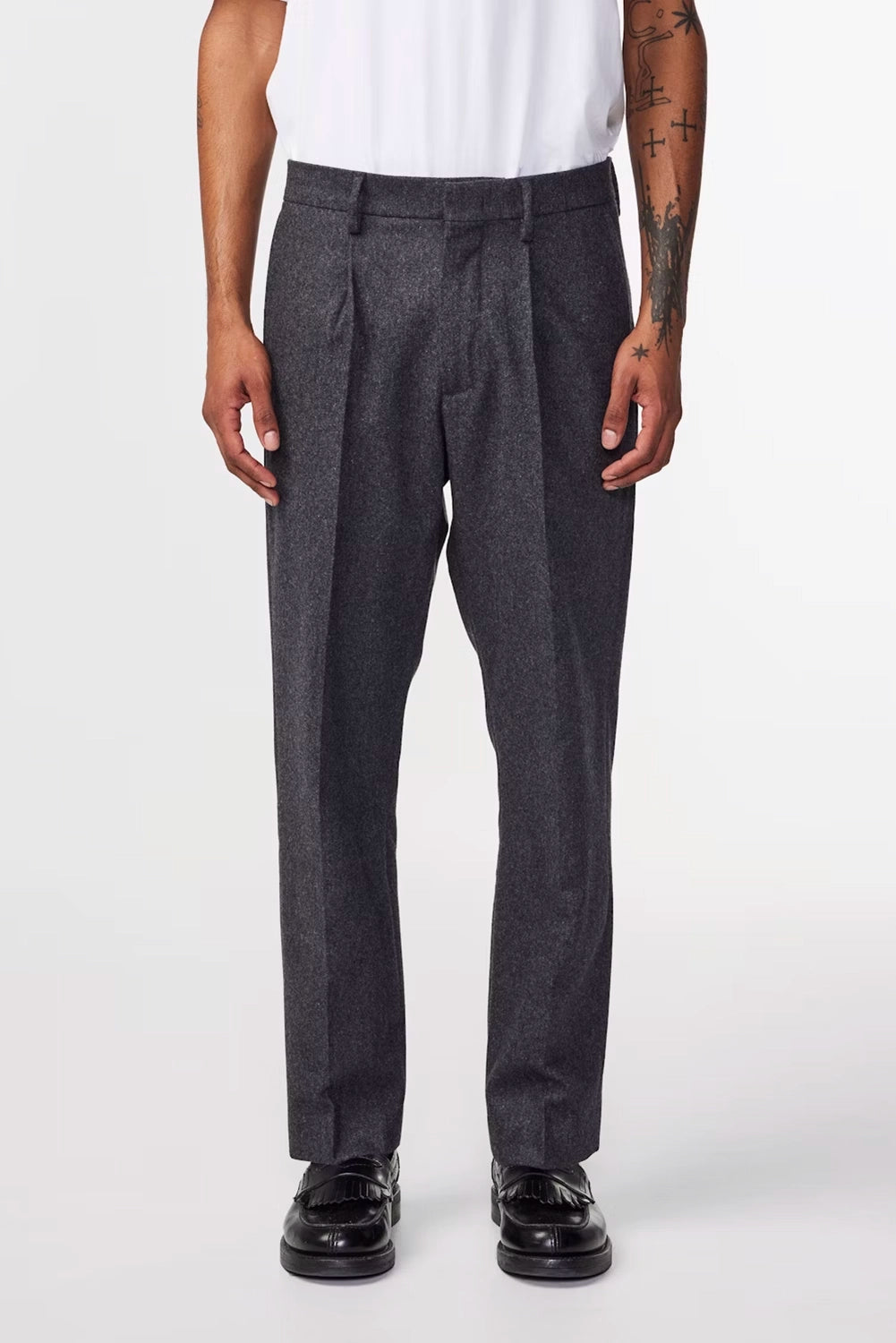 NN07 BILL WOOL BLEND SINGLE PLEAT PINSTRIPE TROUSER 1630