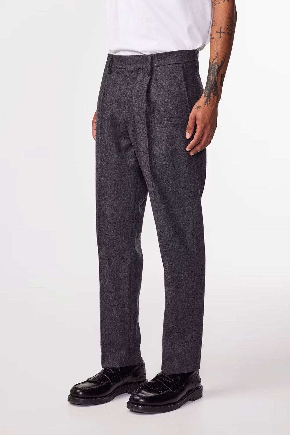 NN07 BILL WOOL BLEND SINGLE PLEAT PINSTRIPE TROUSER 1630