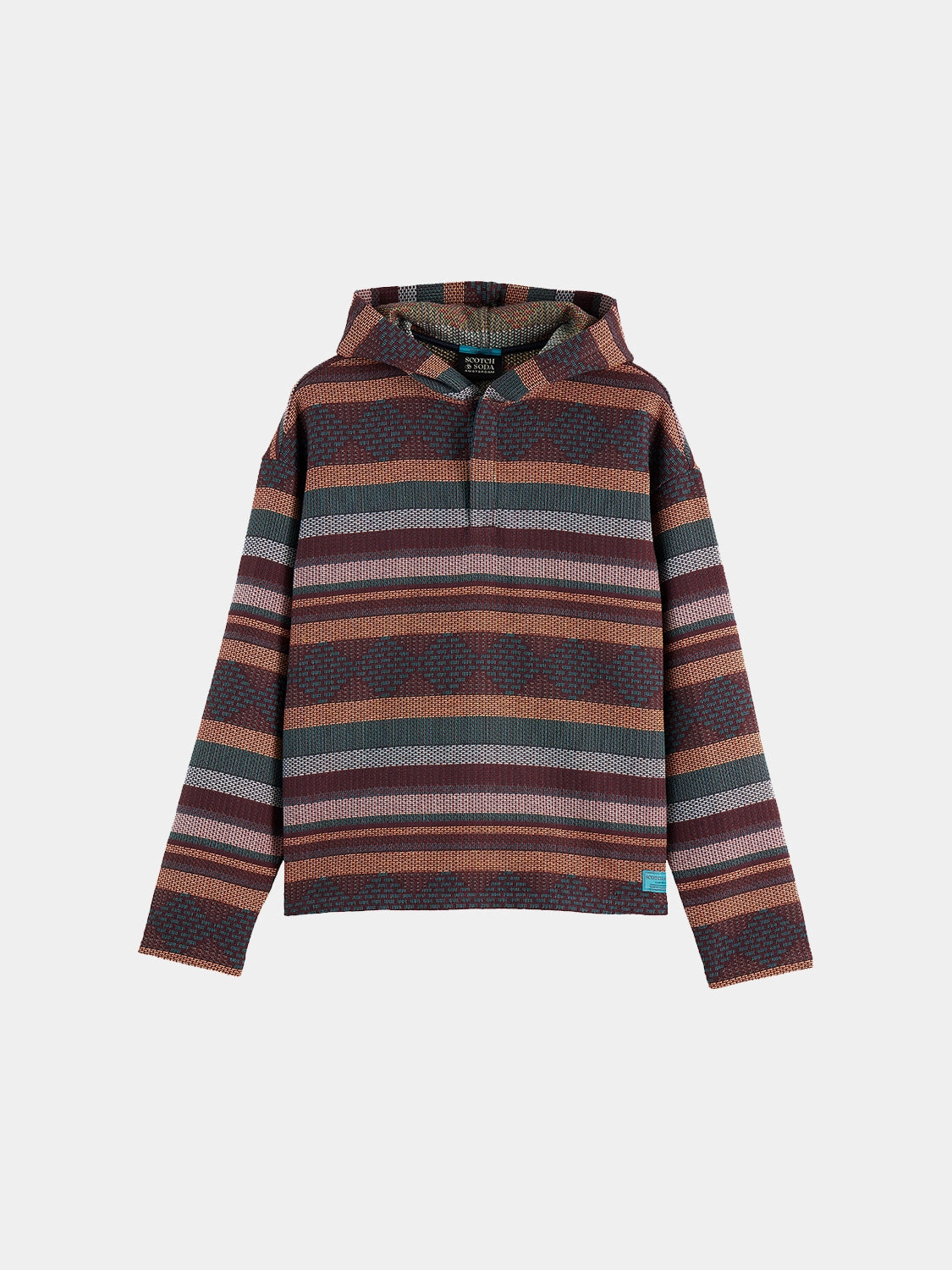 SCOTCH & SODA JACQUARD RELAXED FIT HOODIE 183015