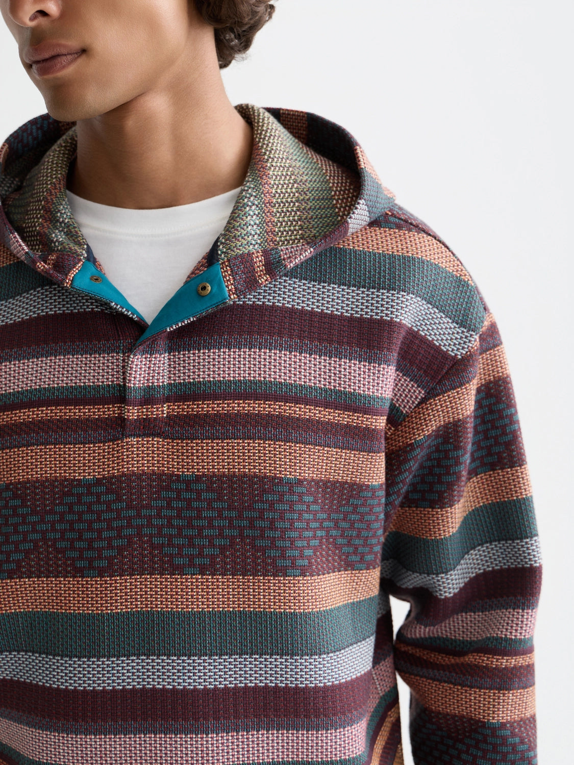 SCOTCH & SODA JACQUARD RELAXED FIT HOODIE 183015
