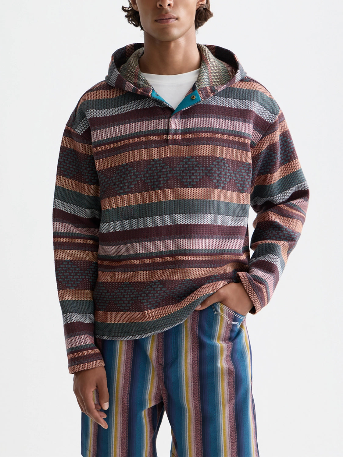 SCOTCH & SODA JACQUARD RELAXED FIT HOODIE 183015