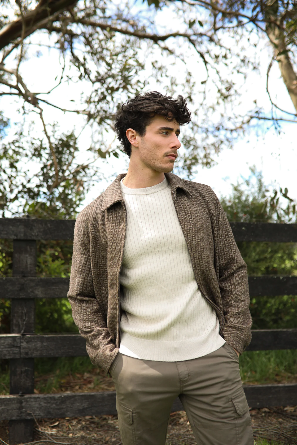 JAMES HARPER HERRINGBONE ZIP JACKET JHJ155