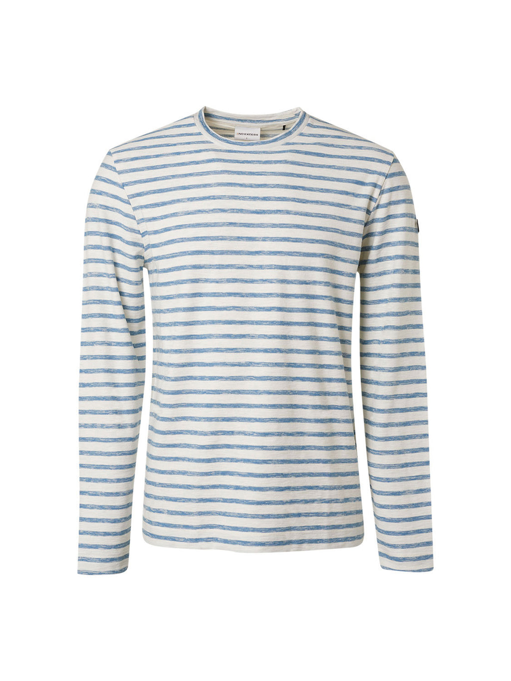 NO EXCESS SLUB JERSEY CREWNECK STRIPE L/S T-SHIRT 19140201