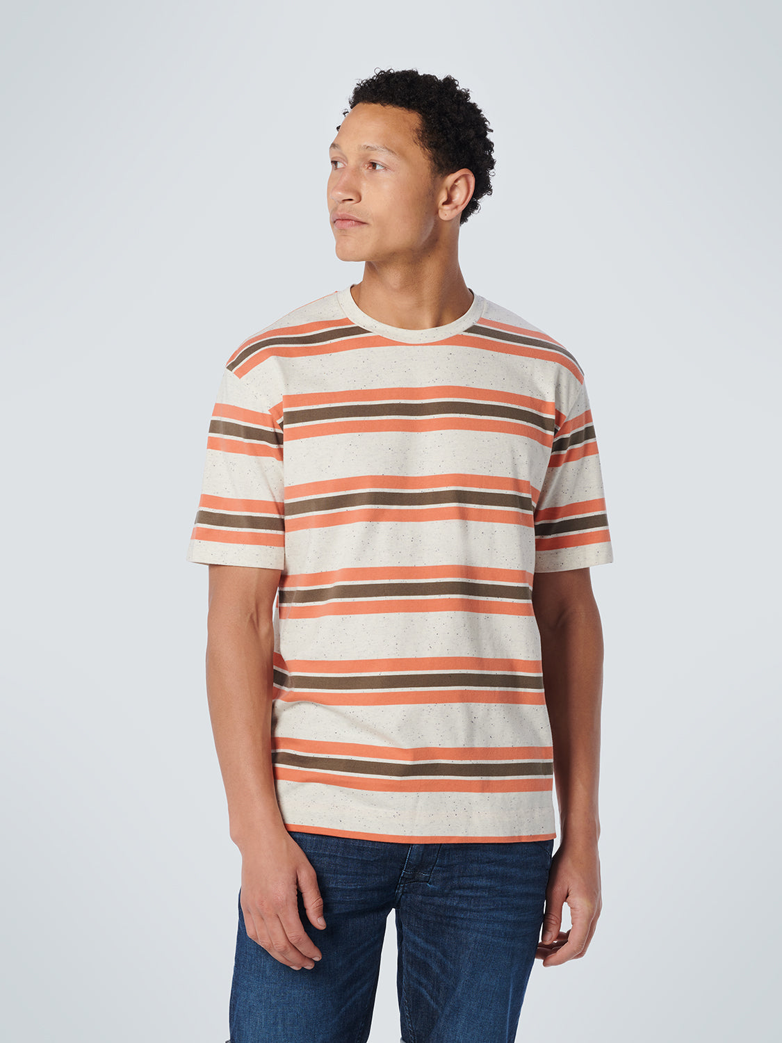 NO EXCESS MULTI COLOUR STRIPE CREWNECK T-SHIRT 19350354