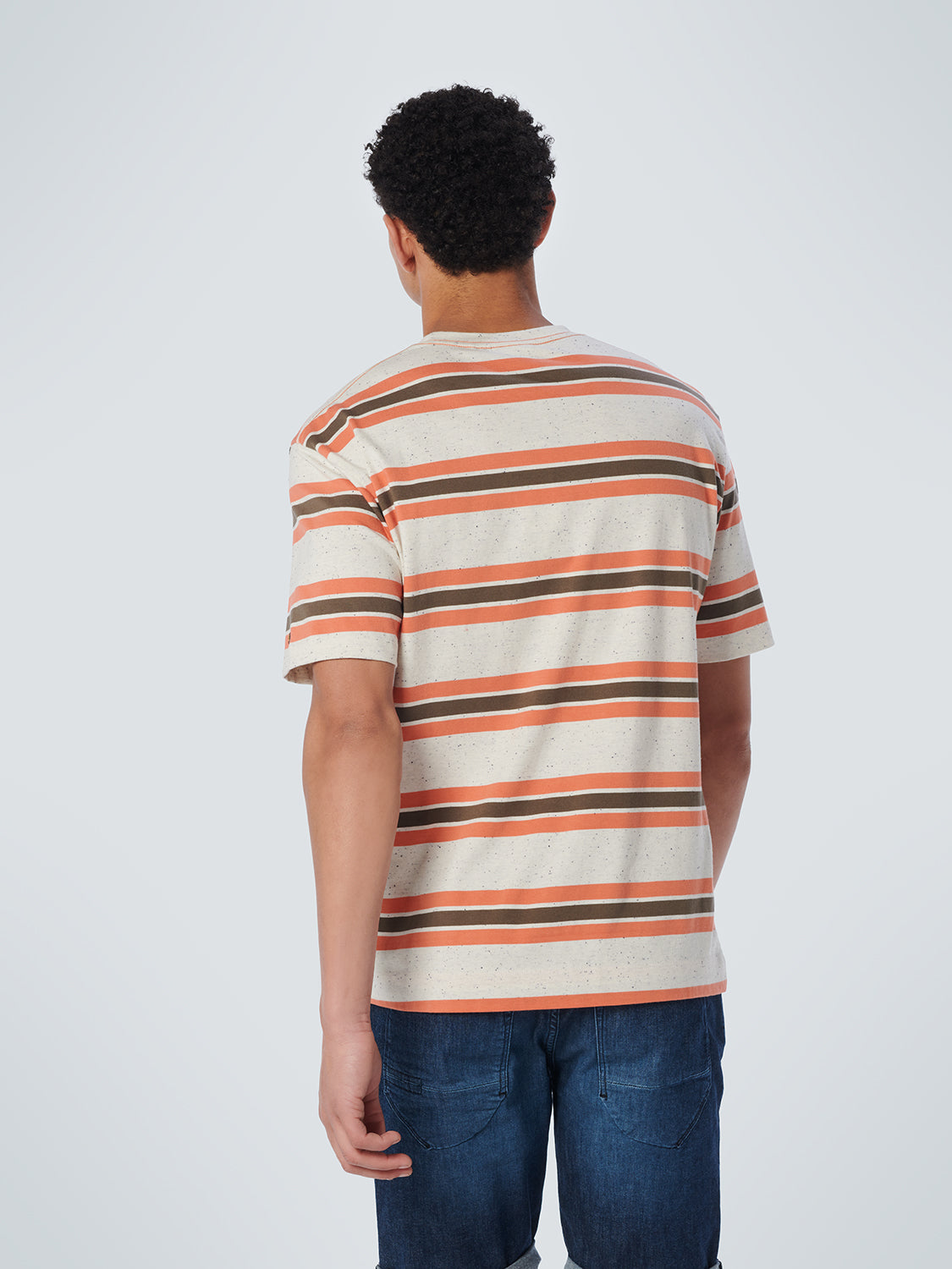 NO EXCESS MULTI COLOUR STRIPE CREWNECK T-SHIRT 19350354
