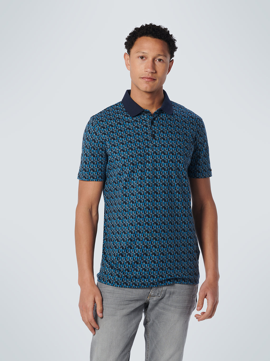 NO EXCESS ALLOVER PRINT STRETCH PIQUE POLO 19370319