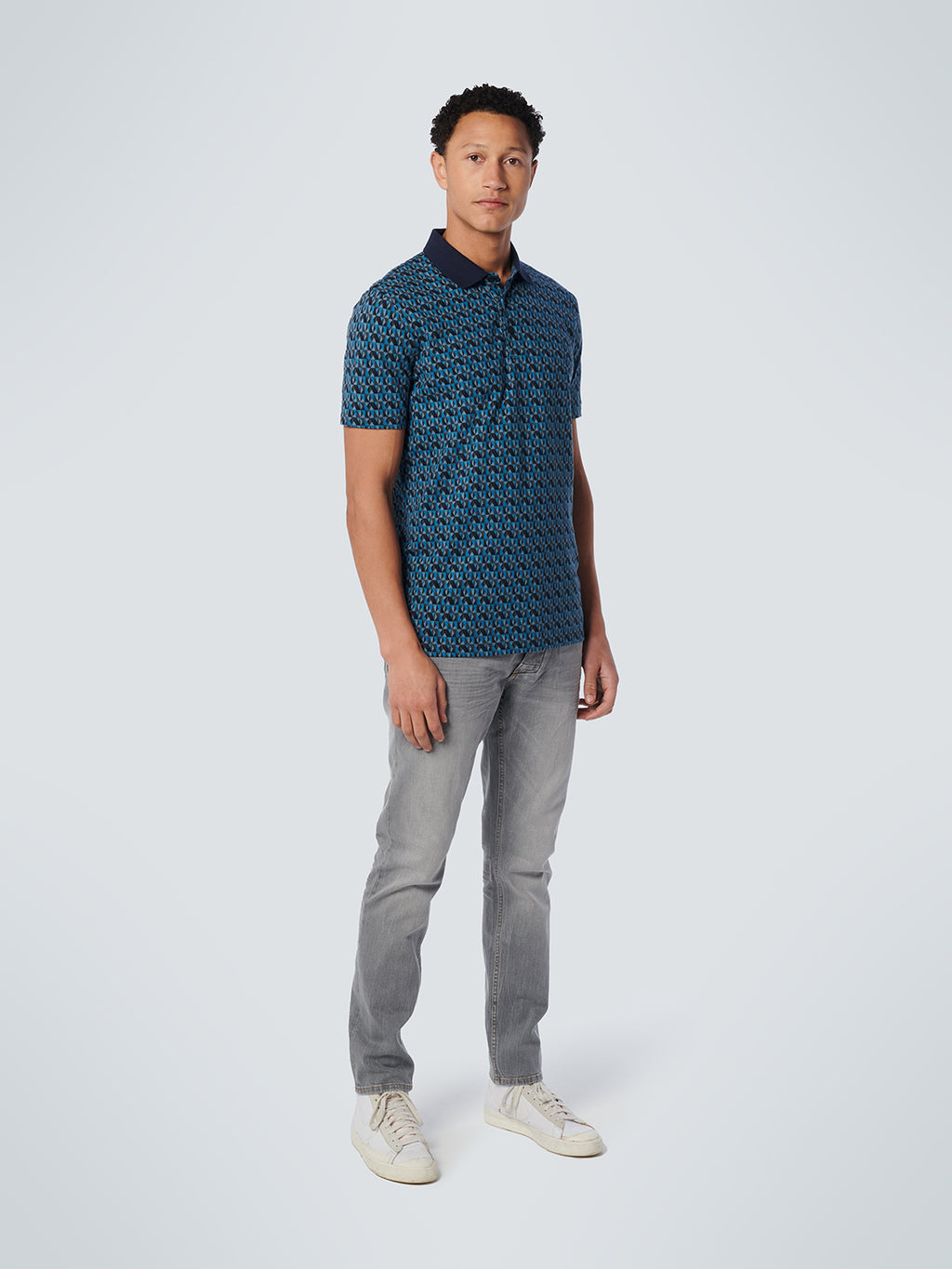 NO EXCESS ALLOVER PRINT STRETCH PIQUE POLO 19370319