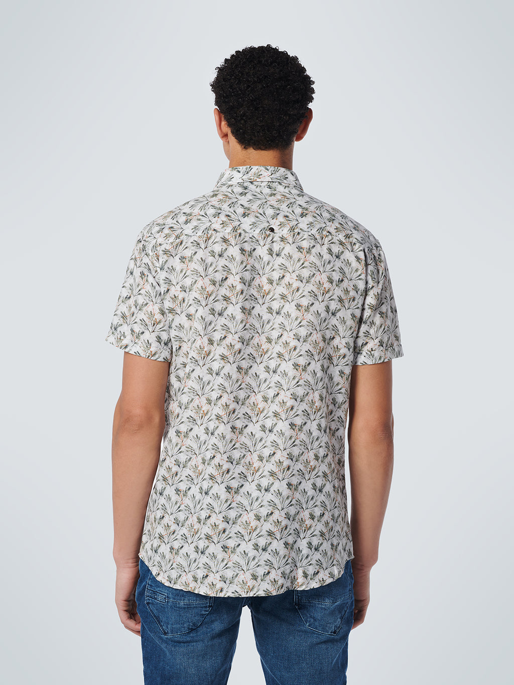 NO EXCESS ALLOVER PRINT LINEN BLEND S/S SHIRT 19440346