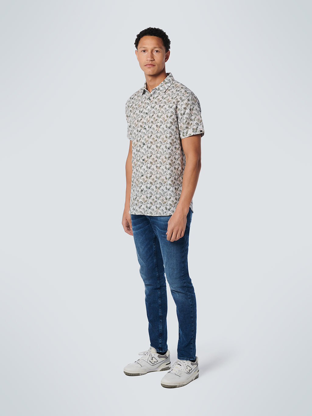NO EXCESS ALLOVER PRINT LINEN BLEND S/S SHIRT 19440346