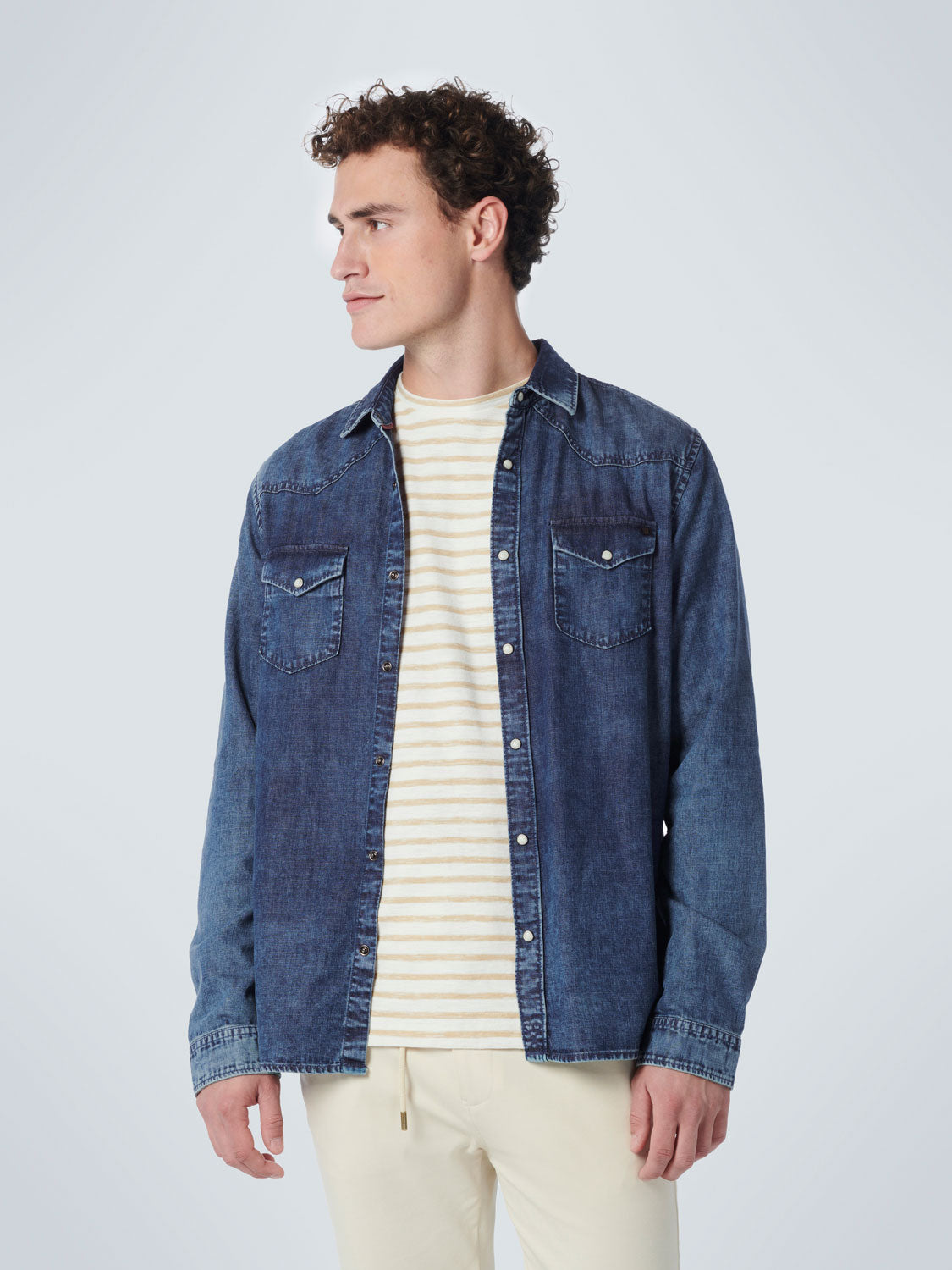 NO EXCESS DENIM TWILL L/S SHIRT 19480227