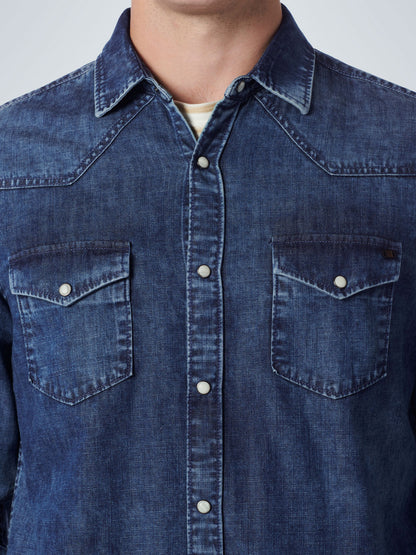 NO EXCESS DENIM TWILL L/S SHIRT 19480227