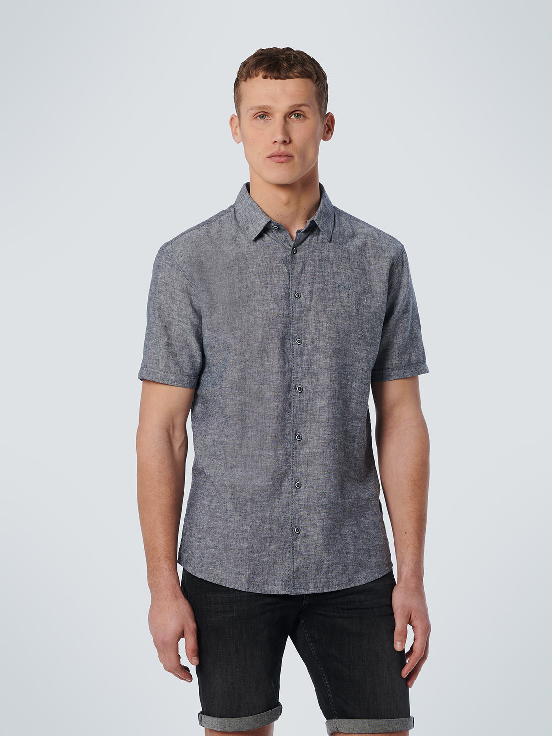 NO EXCESS LINEN BLEND S/S SHIRT 19490317