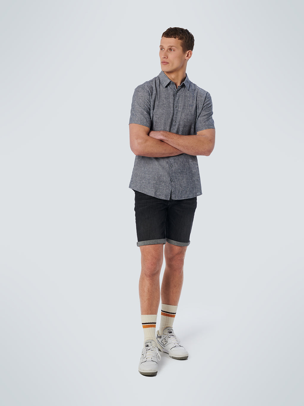 NO EXCESS LINEN BLEND S/S SHIRT 19490317