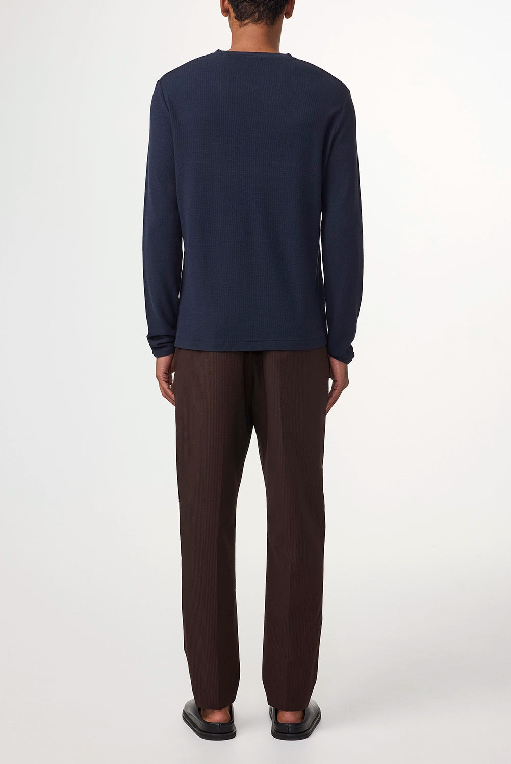 NN07 CLIVE COTTON TENCEL MODAL JERSEY WAFFLE KNIT L/S TSHIRT 3323