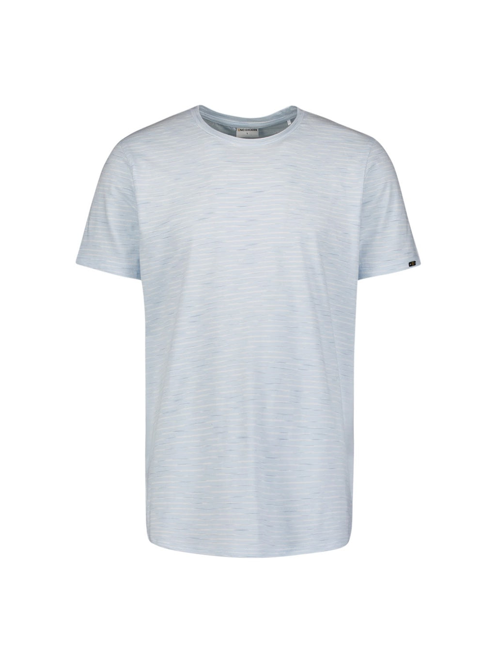 No Excess Striped Crew Neck Tee in Sky
