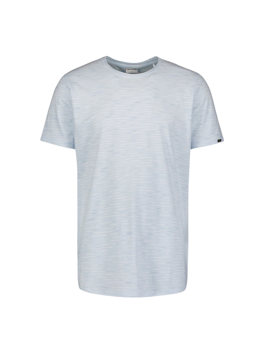 No Excess Striped Crew Neck Tee in Sky