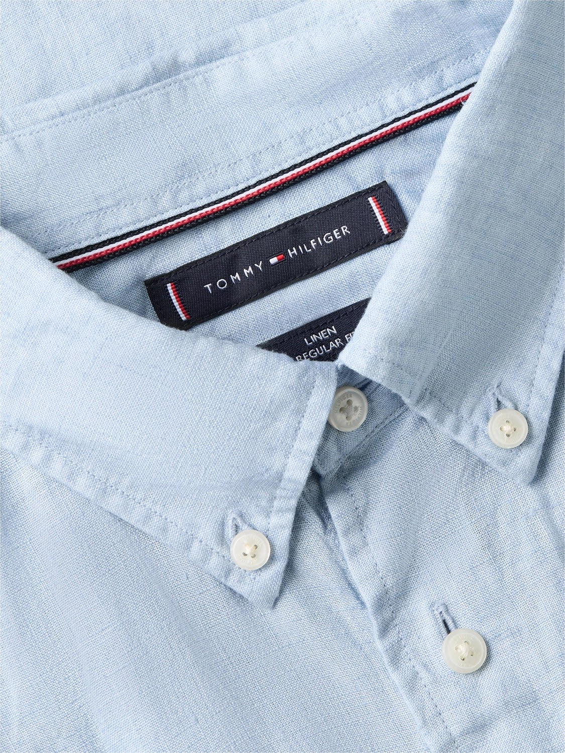 Tommy Hilfiger 100% Linen Short Sleeve Shirt in Breezy Blue