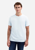 No Excess Crepe Textured Crew Neck Tee in Sky