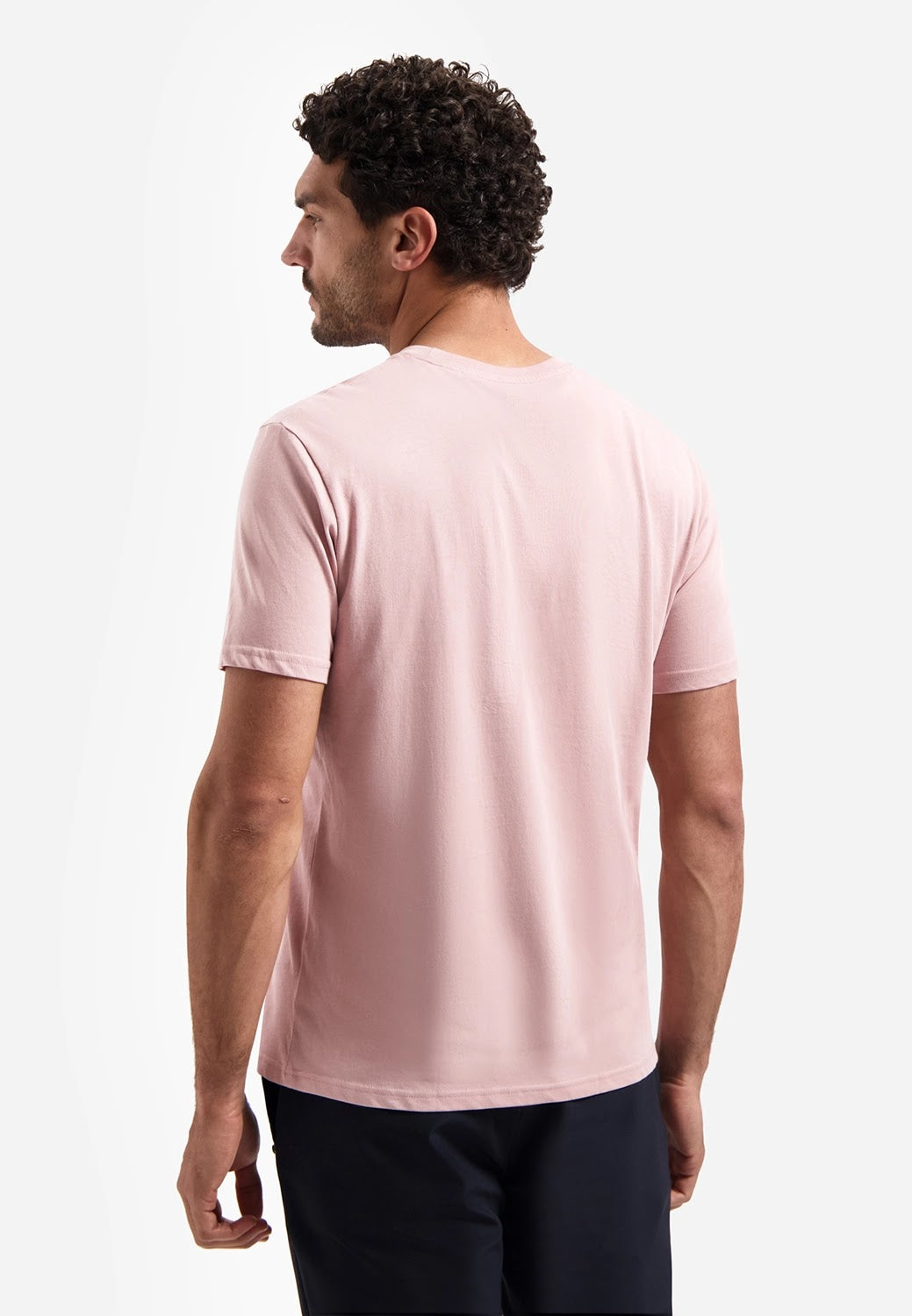 No Excess Solid Crew Neck Tee in Light Mauve