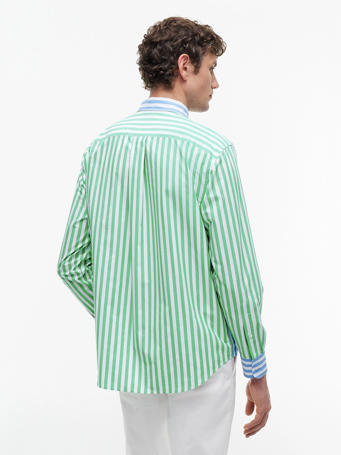 Tommy Hilfiger Paper Touch Embroidered Logo Fun Stripe Shirt in Blue Spell Stripe