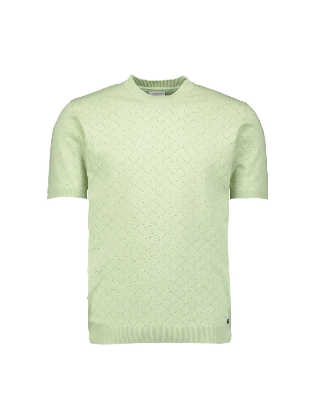 No Excess Textured Knitted Crew Tee in Green