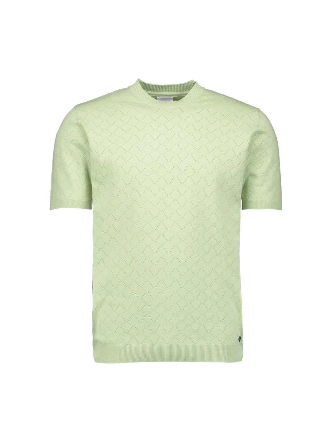 No Excess Textured Knitted Crew Tee in Green