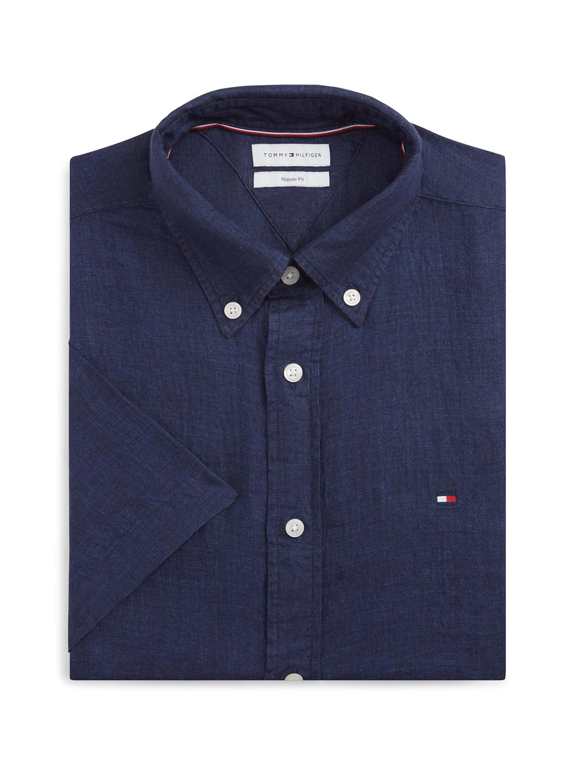 Tommy Hilfiger 100% Linen Short Sleeve Shirt in Carbon Navy