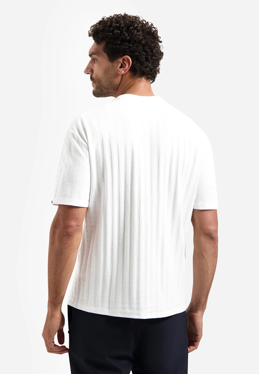 No Excess Textured Crew Neck Tee in White