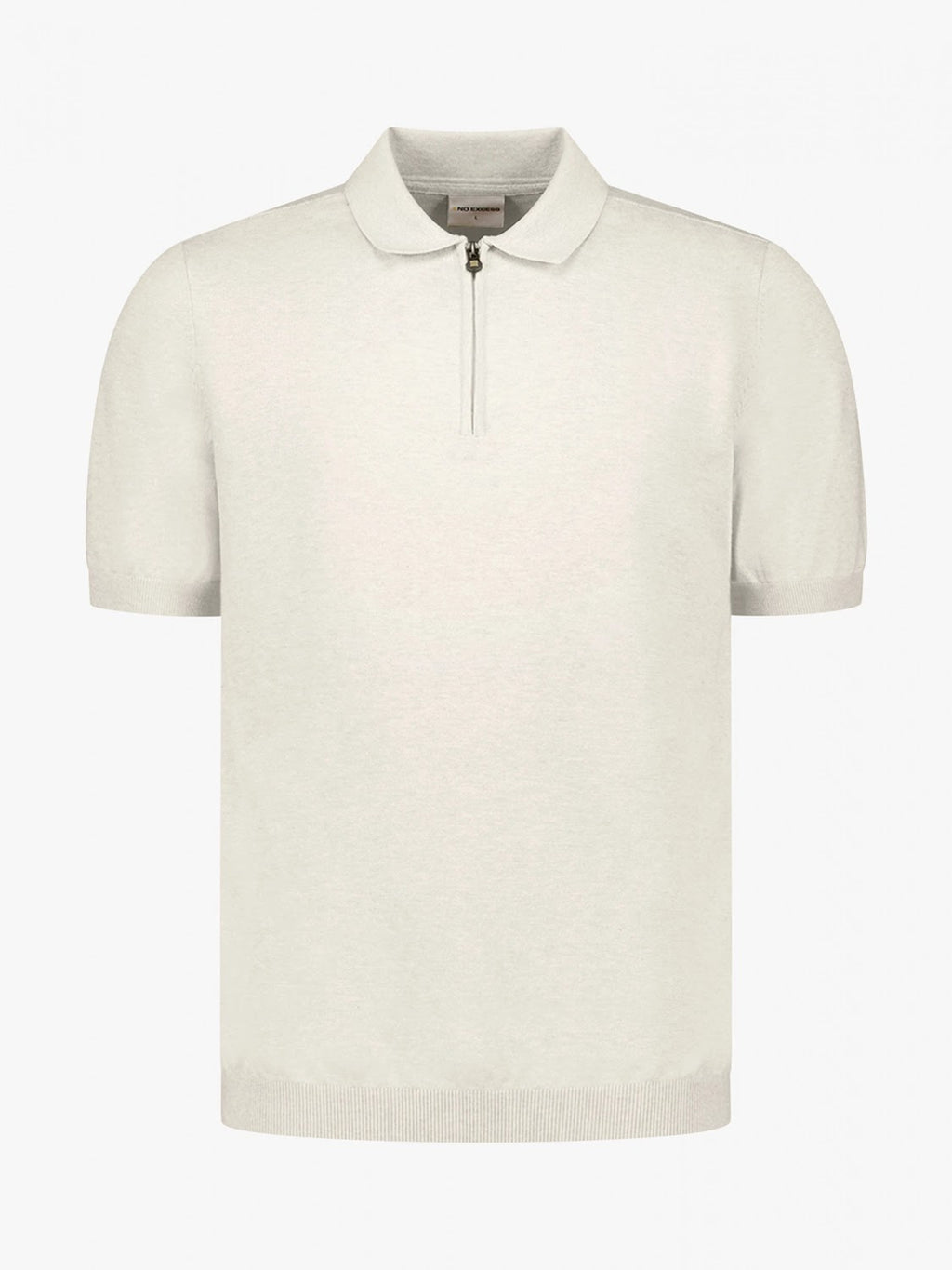 No Excess Zip Neck Knit Polo in Desert