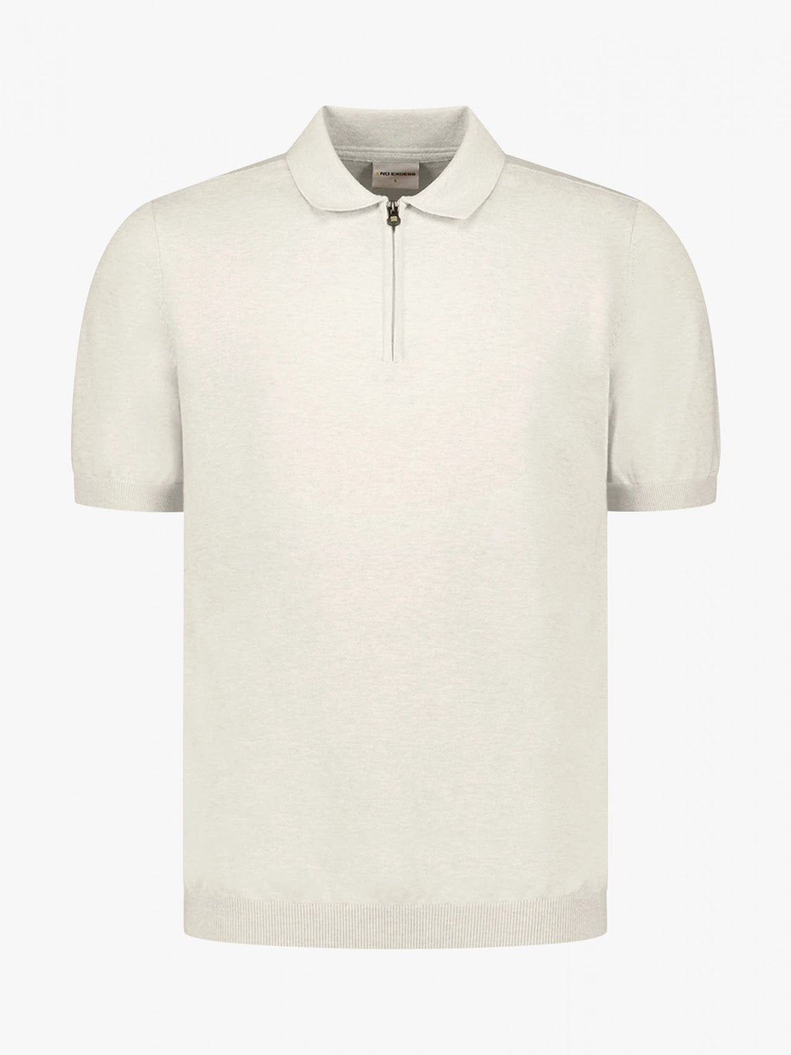 No Excess Zip Neck Knit Polo in Desert