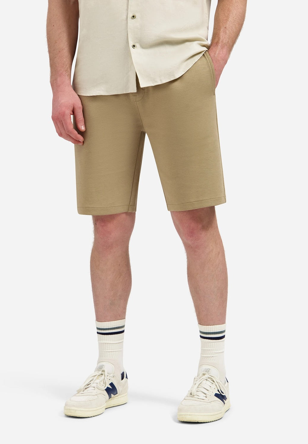 No Excess Stretch Jersey Short in Taupe