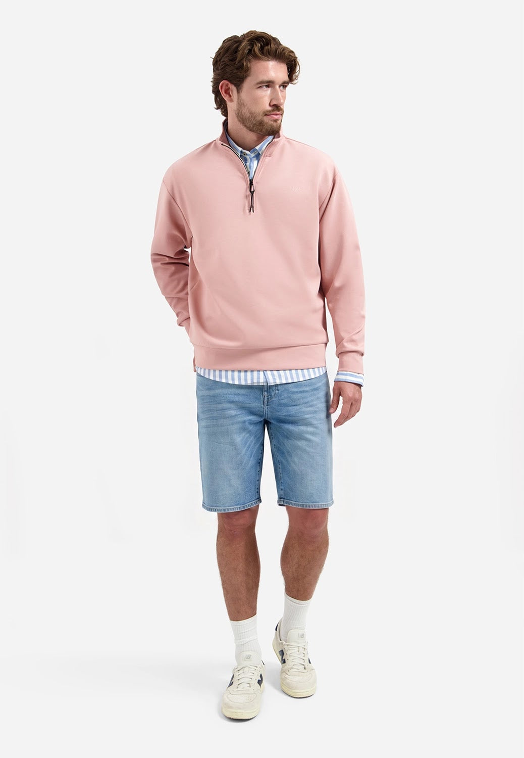 No Excess Relaxed Fit Denim Short in Bleach Denim