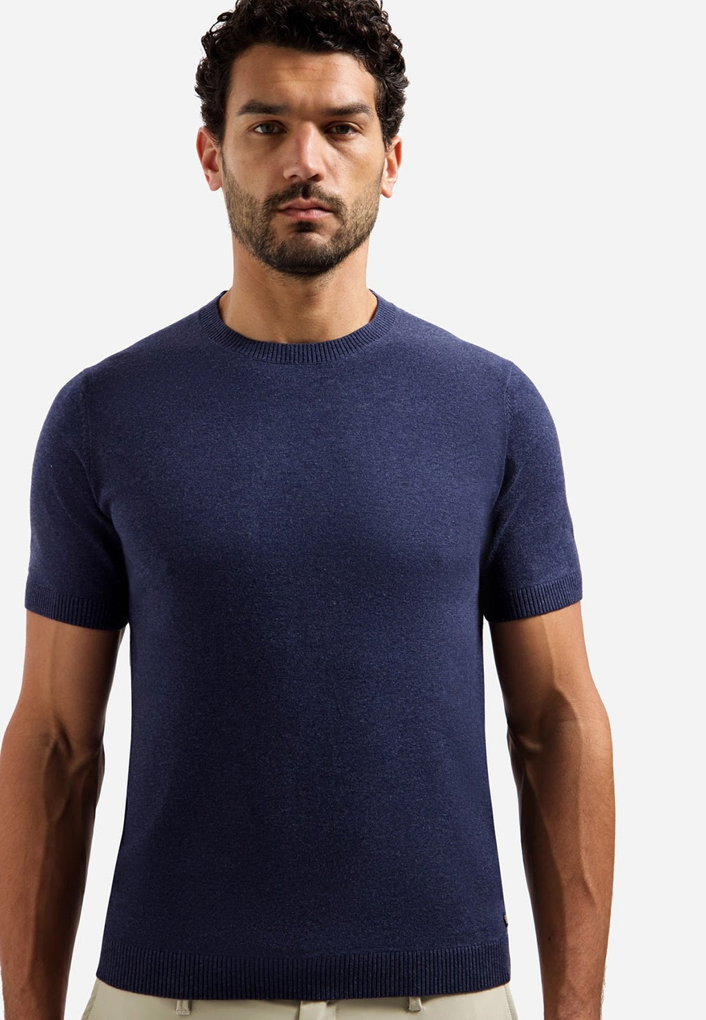 No Excess Knit Crew Neck Tee in Night