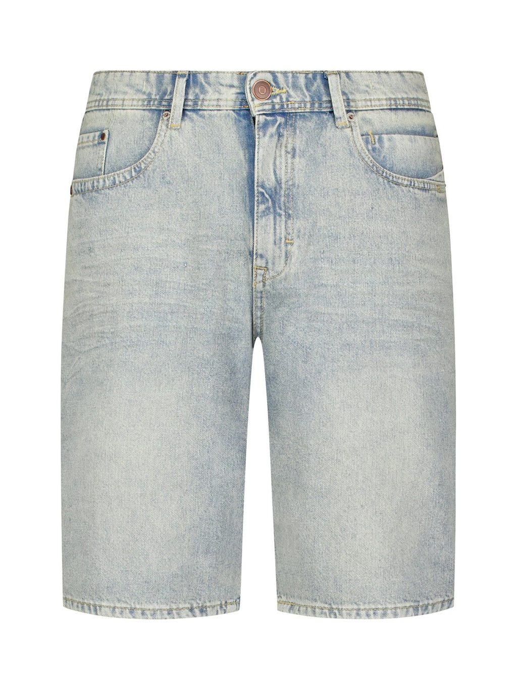 No Excess Relaxed Fit Denim Short in Stone Used Denim
