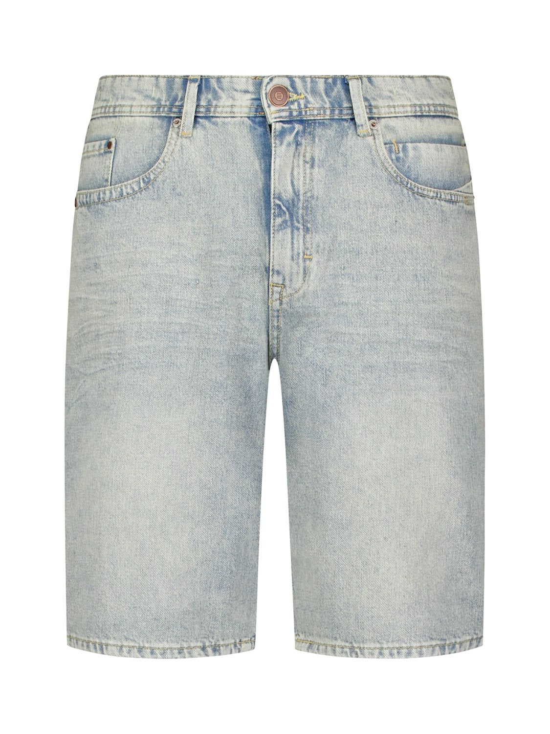 No Excess Relaxed Fit Denim Short in Stone Used Denim