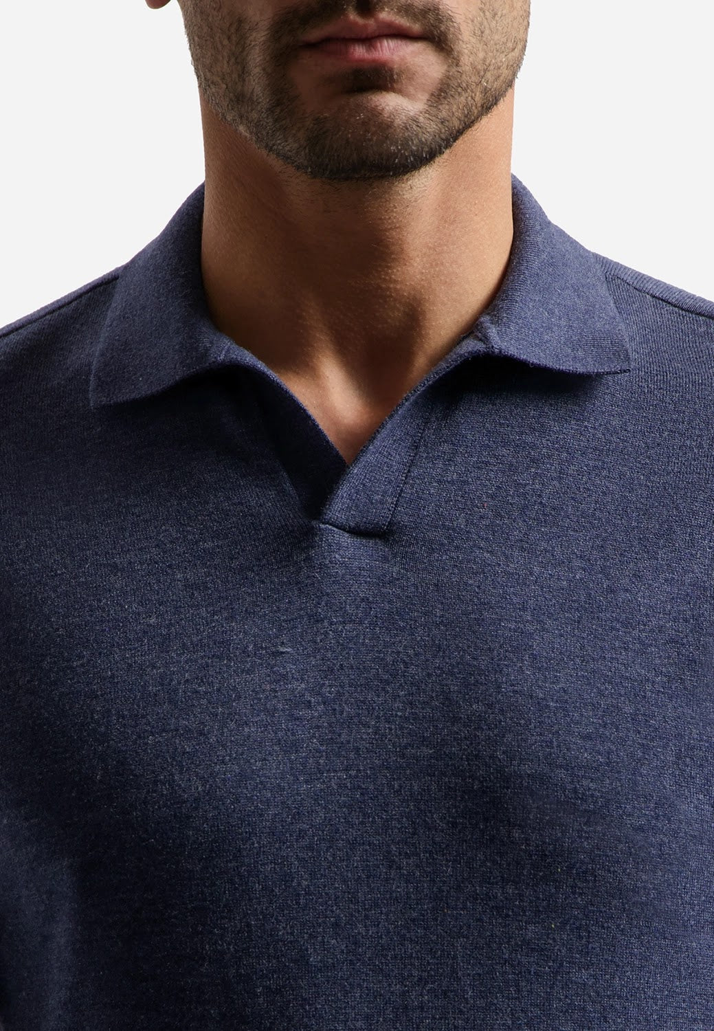 No Excess Johnny Collar Knit Polo in Night