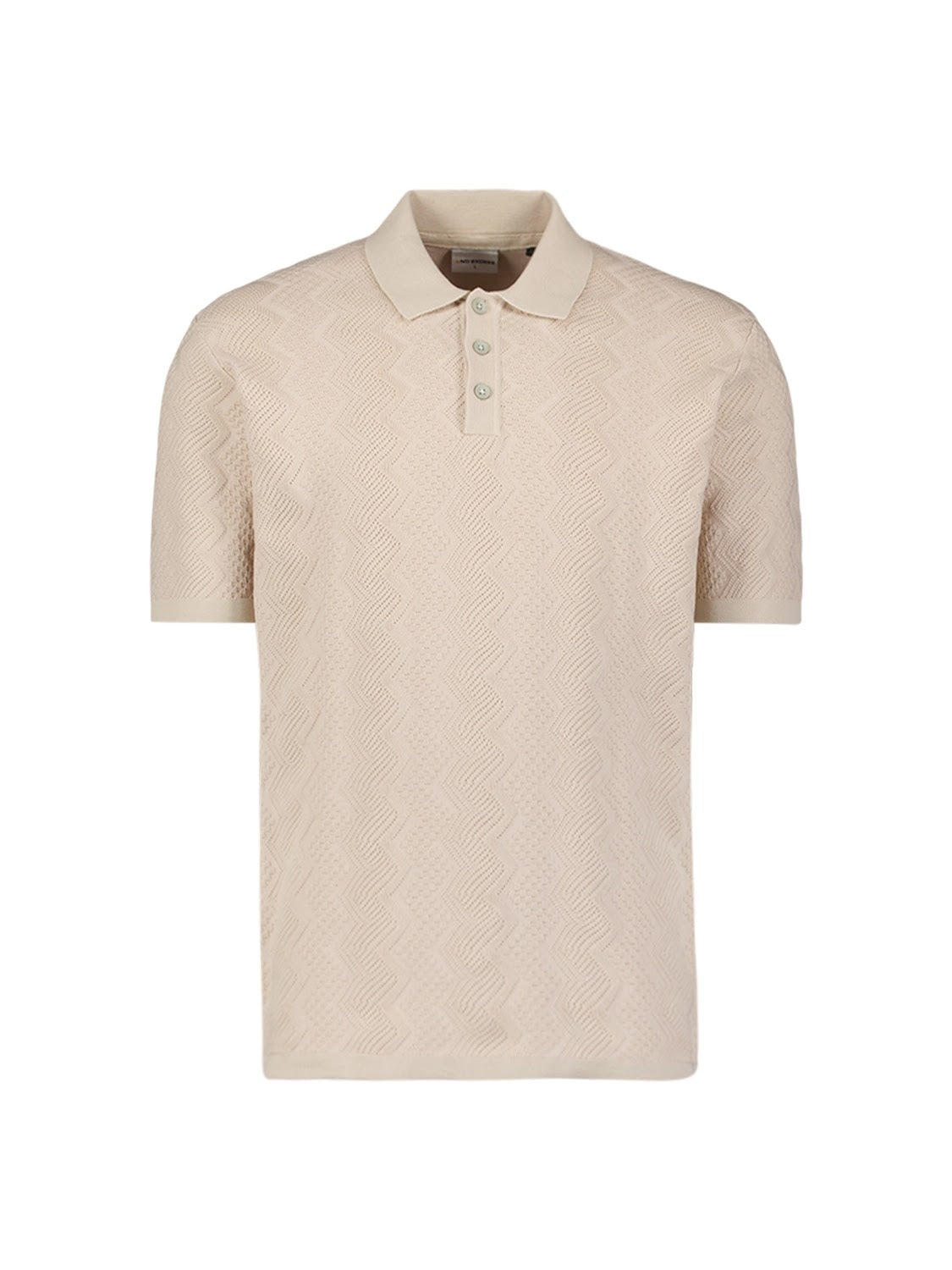 No Excess Textured Knit Polo in Desert
