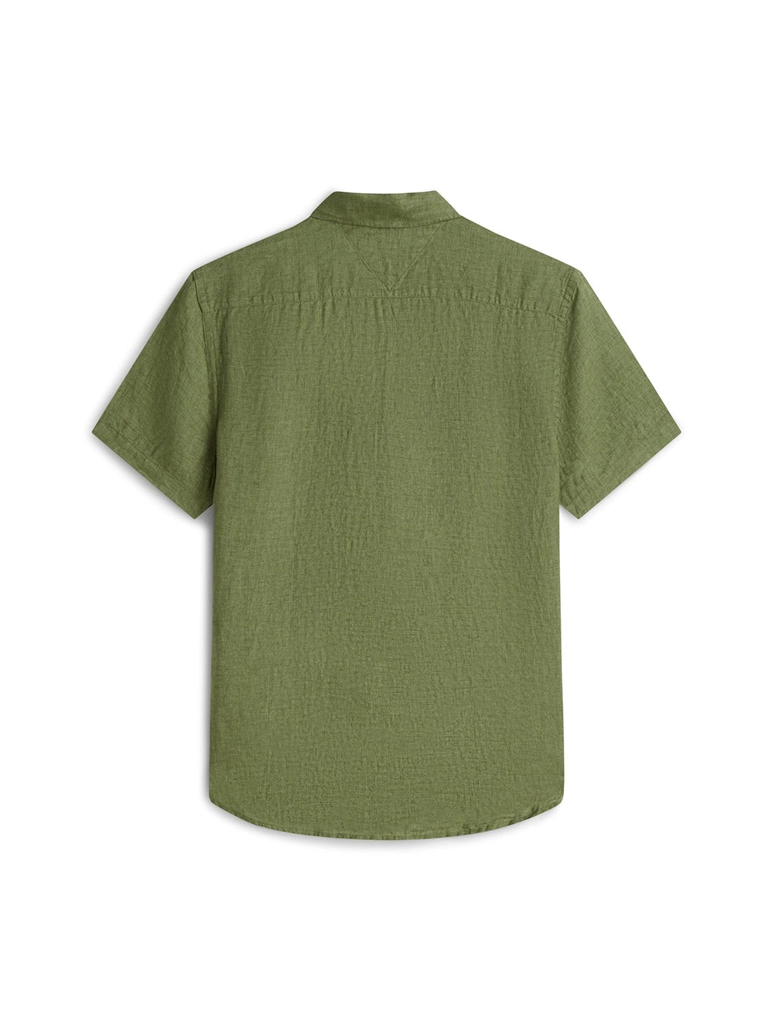 Tommy Hilfiger 100% Linen Short Sleeve Shirt in Dark Artichoke