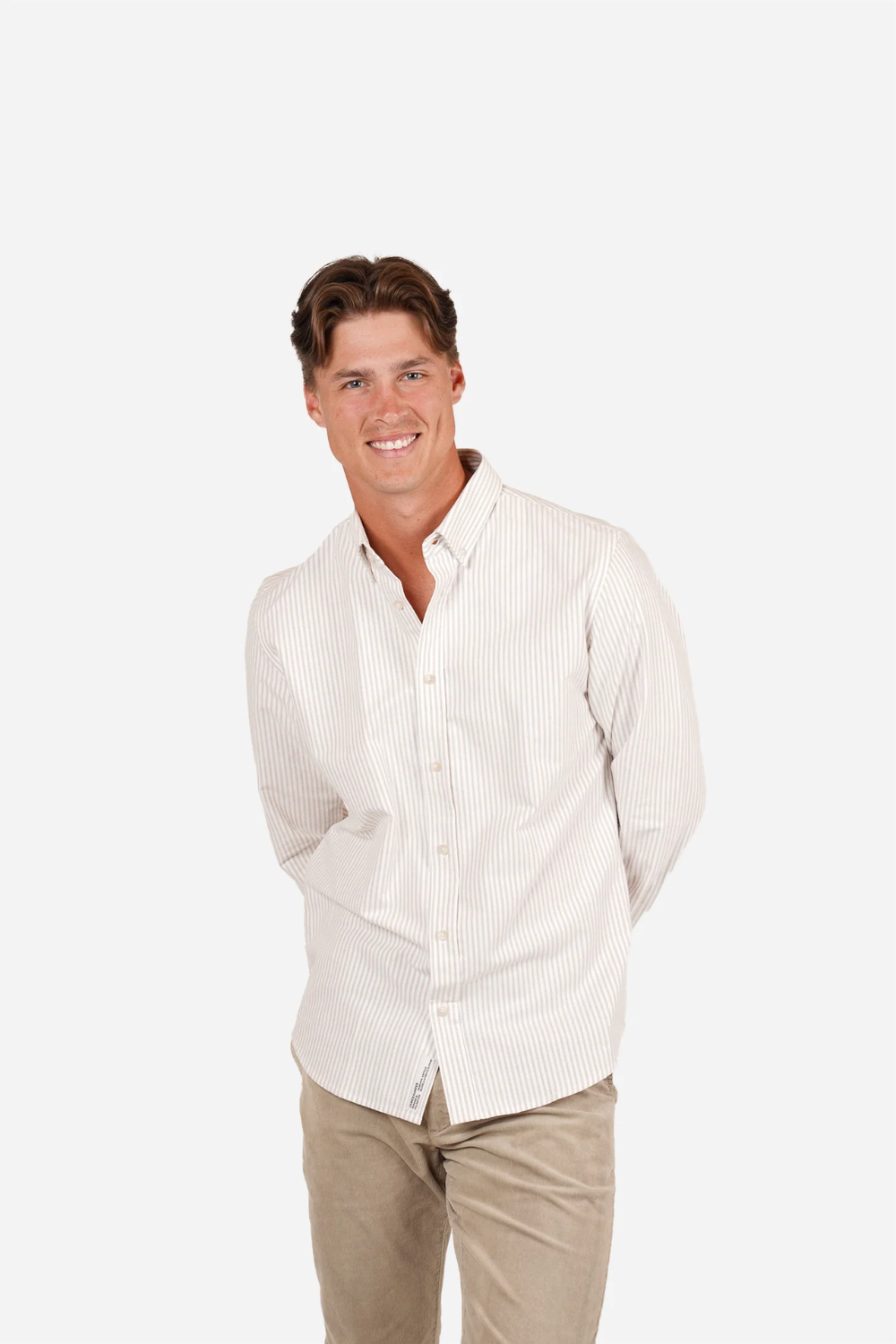 JAMES HARPER STRIPE COTTON OXFORD L/S SHIRT JHS644