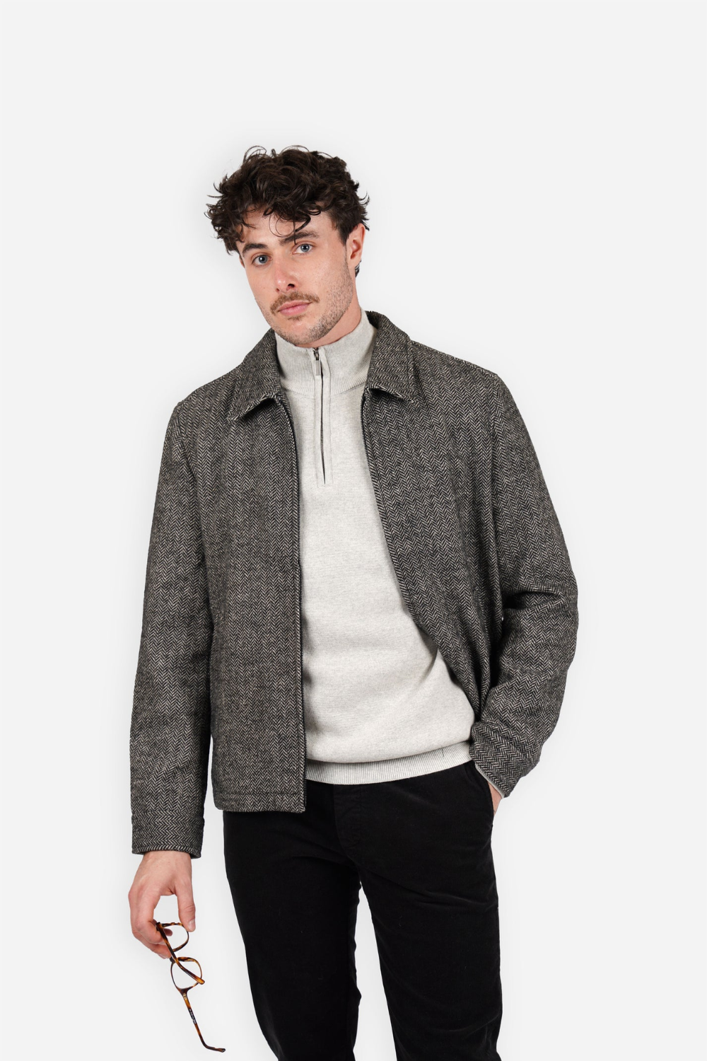 JAMES HARPER HERRINGBONE ZIP JACKET JHJ155