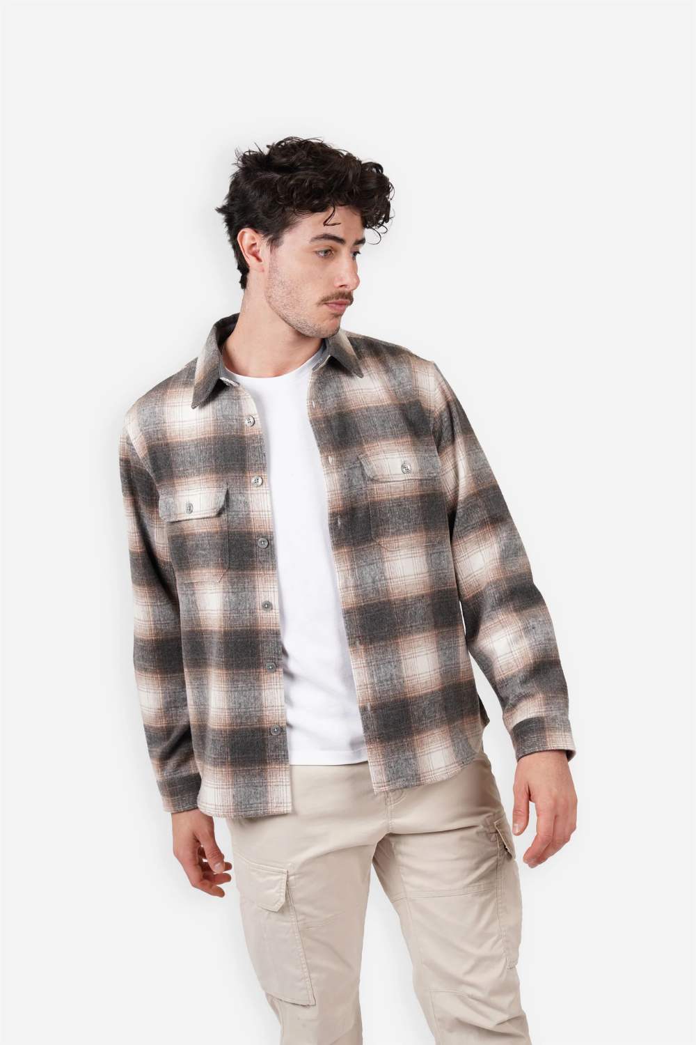 JAMES HARPER LARGE CHECK WOOL MIX OVERSHIRT JHJ154