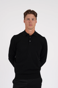 HARDY AMIES PURE MERINO WOOL L/S POLO